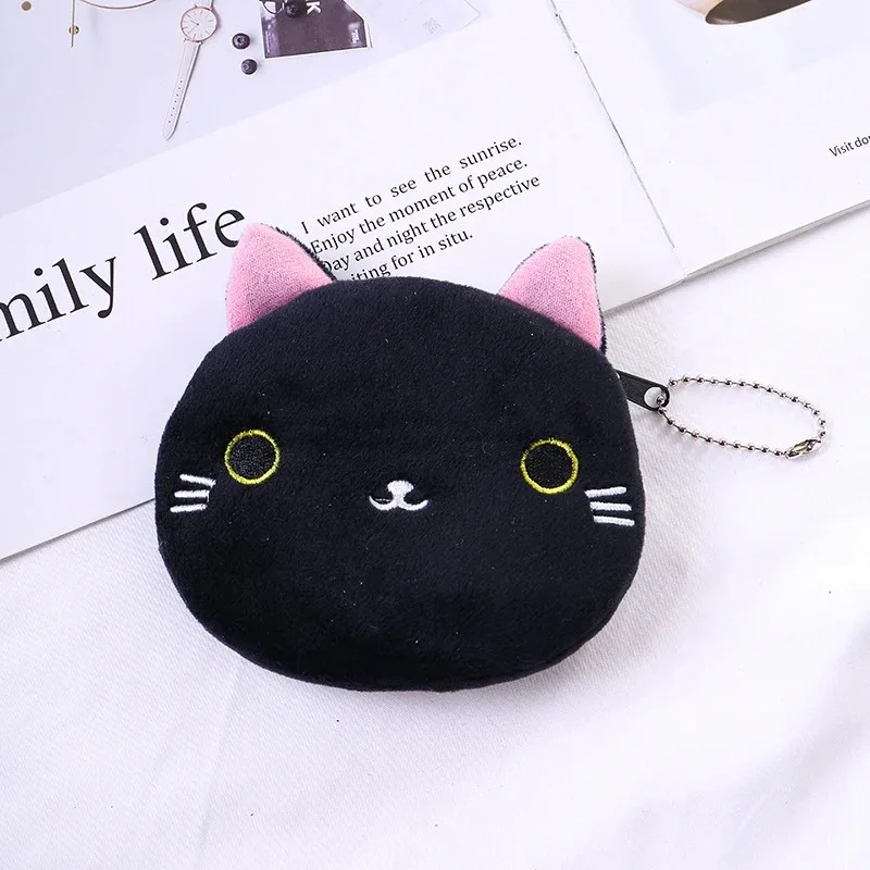 Cartoon Cat Coin Purse Plush Wallet Women's Fashion Zipper Mini Key Change Student Storage Wallet