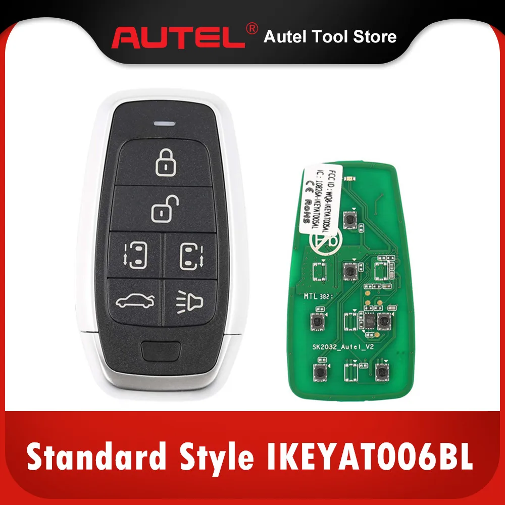 

Стандартный стиль AUTEL MAXIIM IKEY IKEYAT006BL, 6 кнопок, независимый смарт-ключ (левая/правая дверь/ствол)