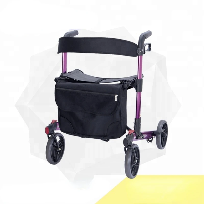 

New Ultra Lightweight Walking Frame 4 Wheel Rollator Walker Mobility Aid aluminum rollator customized