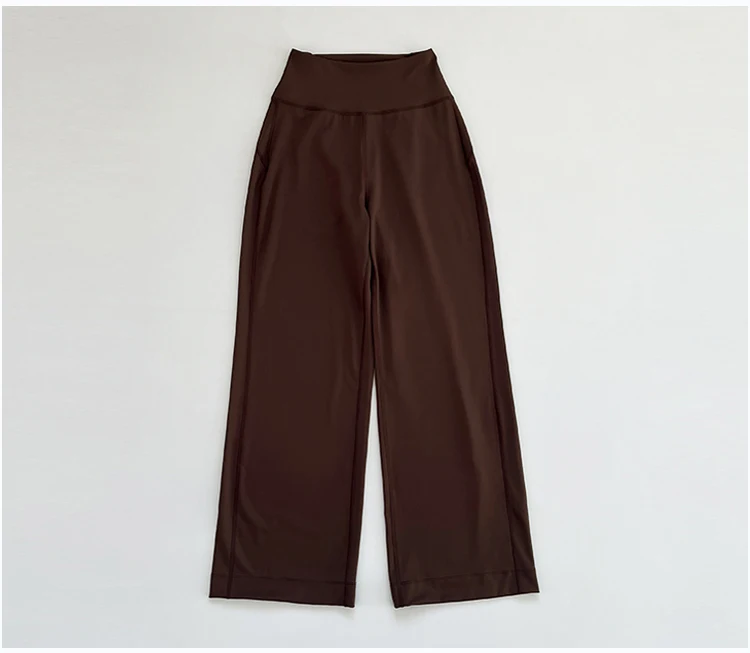 Herbst Hochgeschnittene Weite Hosen Schweißabsorbierend Atmungsaktiv Sport Fitness Freizeit Yoga Hosen Lose Bodenhose für Damen – Detail 10