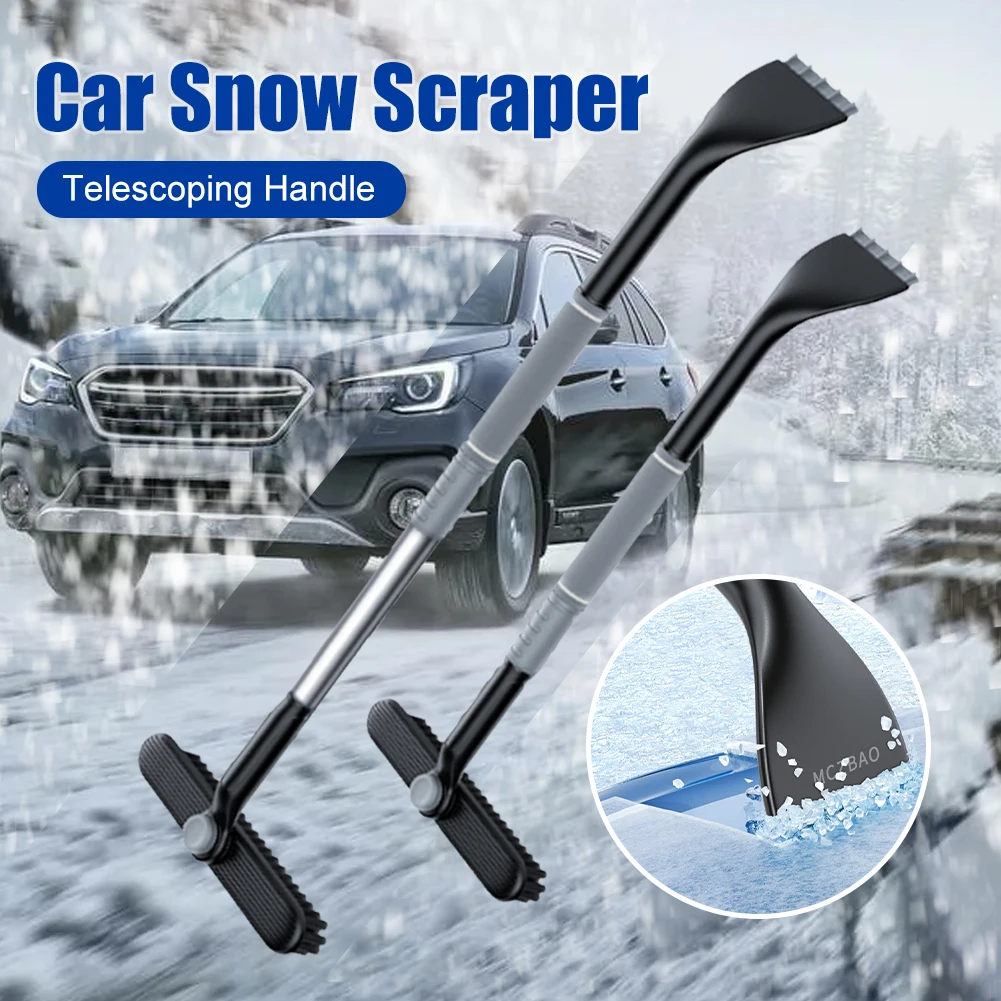 Extendable Ice Scraper Snow Brush Detachable Snow Removal Tool With Foam  Handle Pivoting Brush Head Snow Scraper Car Accessories - AliExpress