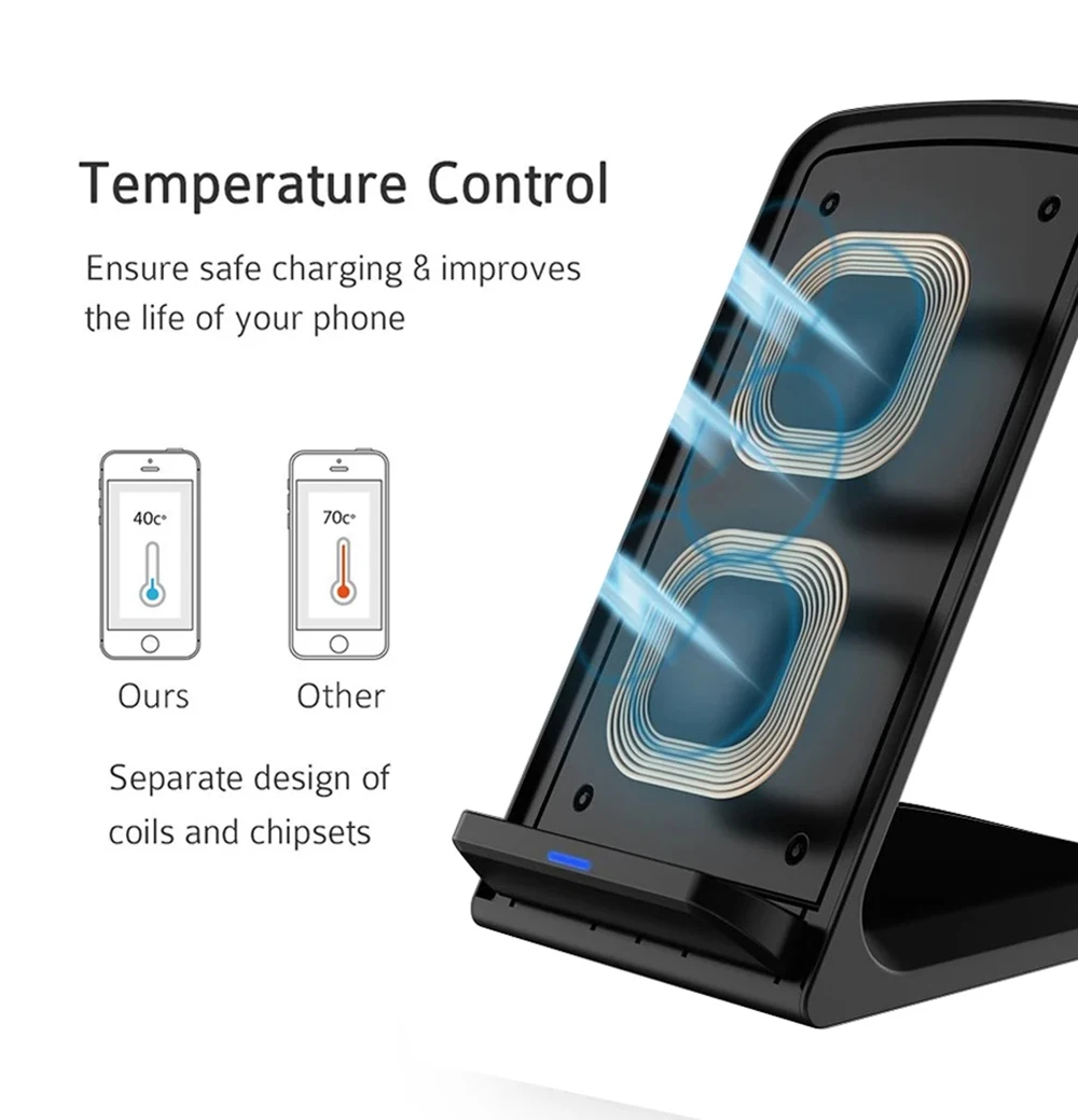 15W Wireless Charger Stand Pad for iPhone 15 14 13 12 11 Pro Max XS Fast Charger for Samsung s24 s23 s22 S21 Note Xiaomi Huawei
