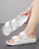 Women's Simple Solid Color Flat Heel Buckle Set with One-Line Birkenstock Slippers Large Size 1