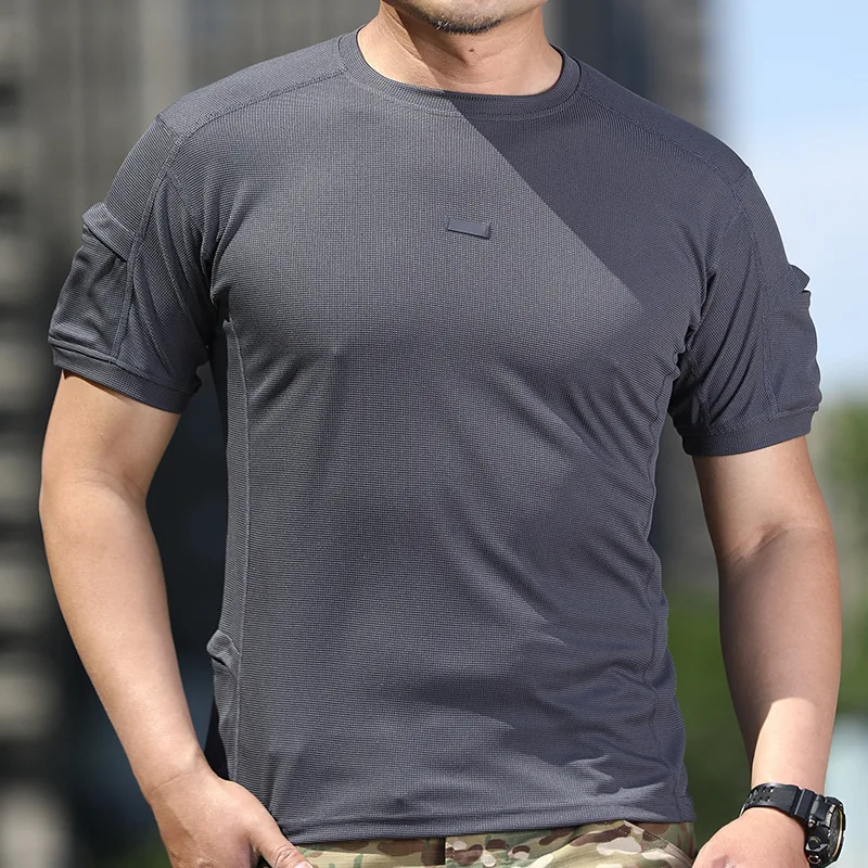 

Quick Dry T Shirt Men Outdoor Sports Tactical T-shirts New Hiking Tee Shirt Breathable Loose Fast Dry Short Sleeves Tees