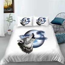 

European Pattern Hot Sale Soft Bedding Set 3d Digital Wolf Printing 2/3pcs High Quality Duvet Cover Set ES/DE/EU/US Size