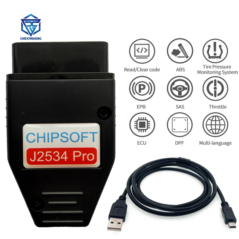 

Chipsoft J2534 Pro VCI Diagnostic Tool For Honda HDS 3.102.051 and For Toyota TIS Techstream V18.00.008 2 in 1 Cable OBD Scanner