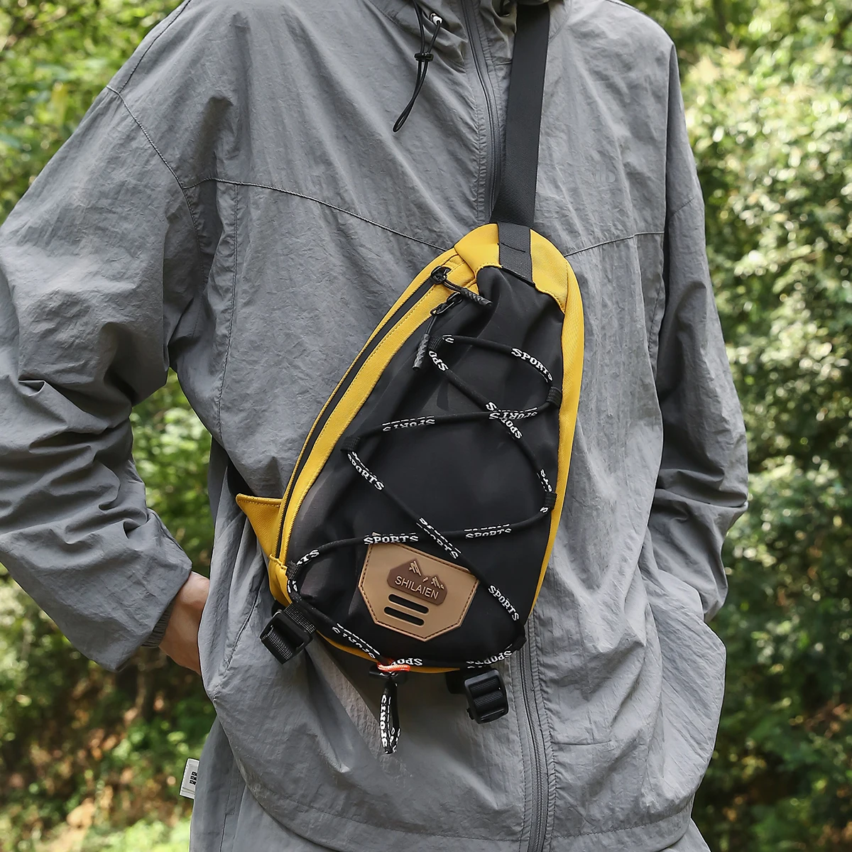 German Chest Bag for Men and Women, Trendy Brand, Sports, Simple Shoulder Bag, Casual Japanese-Style Waist Bag, Fashionable Street Crossbody Bag, Couple's Large Capacity