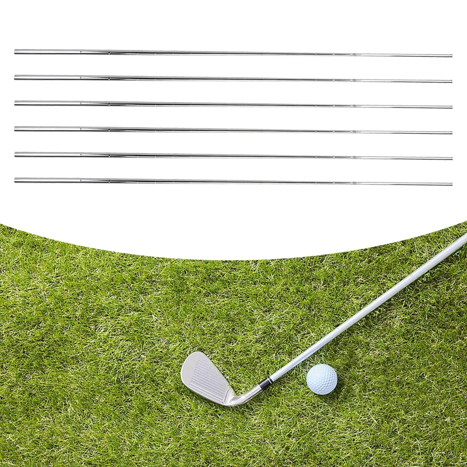 6 Pieces Golf Iron Club Shafts Supplies Stainless Steel 39inch Golf Club Shafts for Outdoor Women Men Practice Golfer Training