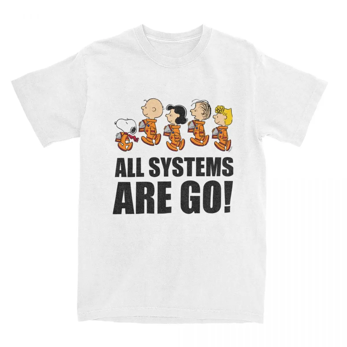 Vintage Space The Peanuts Gang T-Shirt Per Uomo Donna 100% Cotone Snoopy Charlie Brown Tee Shirt Stampa Abbigliamento