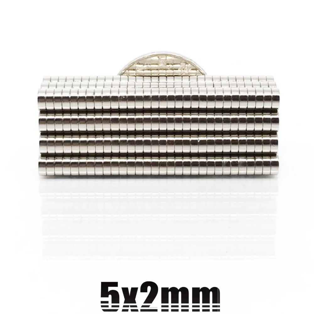 10-1000Pcs 5x2mm Neodymium Magnet N35 NdFeB Permanent Small Round Super Powerful Strong Magnetic Magnets Disc 5*2 neodymium magnets round magnets