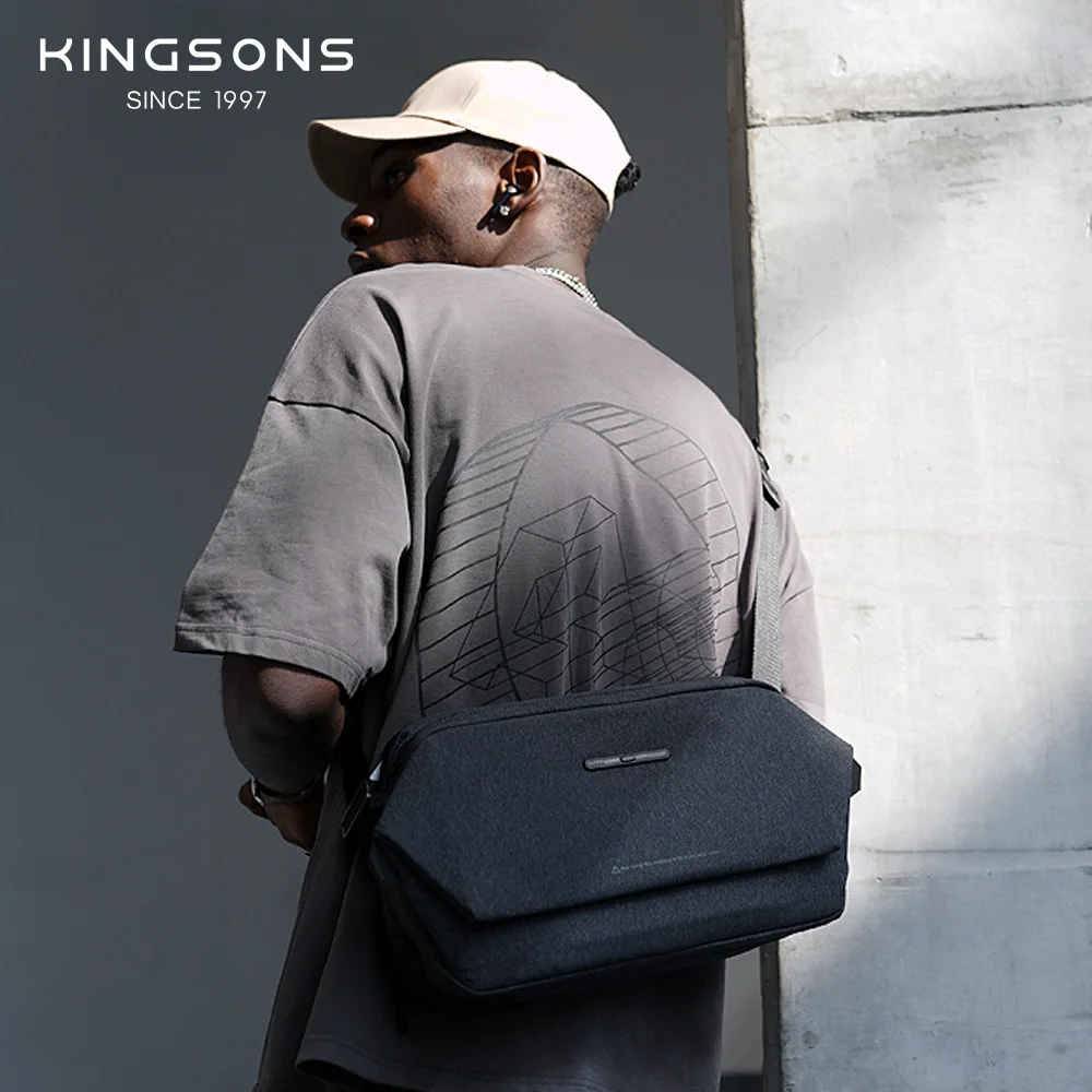 Kingsons KS-3225 Crossbody Bag Waterproof College Sling Bag Multifunctional Anti-theft Shoulder Bag Casual Messenger Bag for Men - Image 5