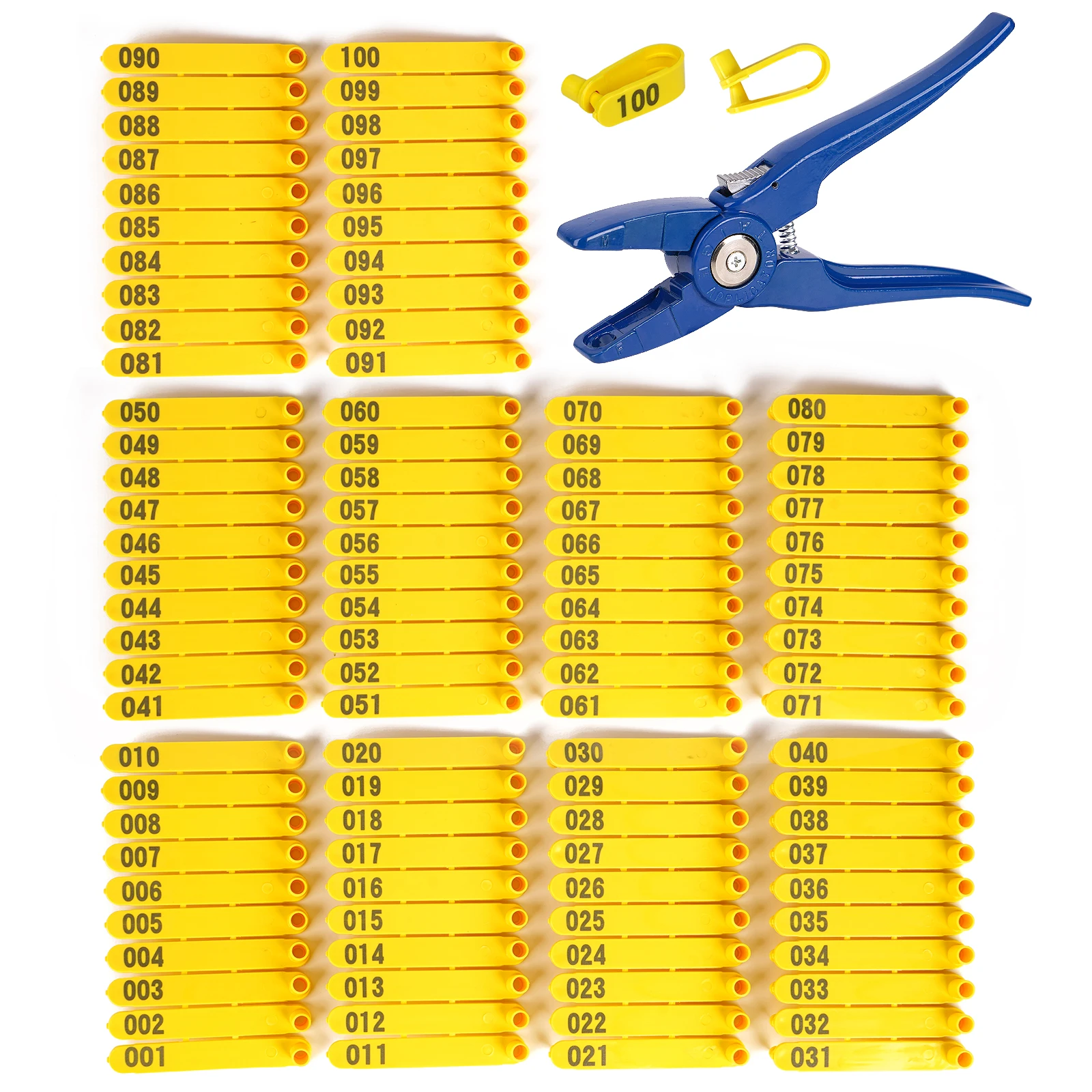Livestock Animal Goat Ear Tag Pliers Dog Rabbits Sheep Ear Tags Nylon Material Sheep Laser Tag No.001-500