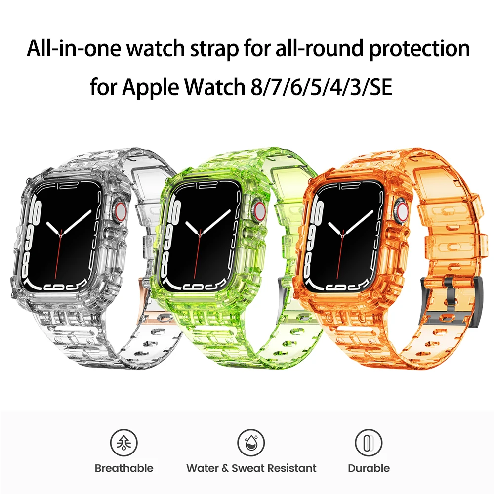 

Ремешок спортивный для Apple Watch 8 7 6 44 мм 45 мм, Воздухопроницаемый со встроенным ремешком для iwatch5 4 42 мм 38 мм
