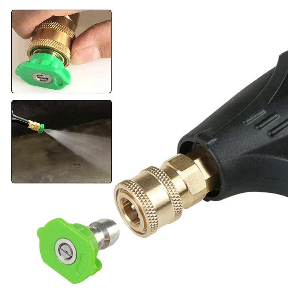 

Pressure Washer Gun Adapter 1/4 inch Quick Connector Adapter + 5 Nozzles Tips for Karcher K2 K3 K4 K5 K6 K7