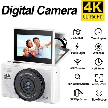 64MP Digital Photography Camera 3.0" Flip Screen WIFI