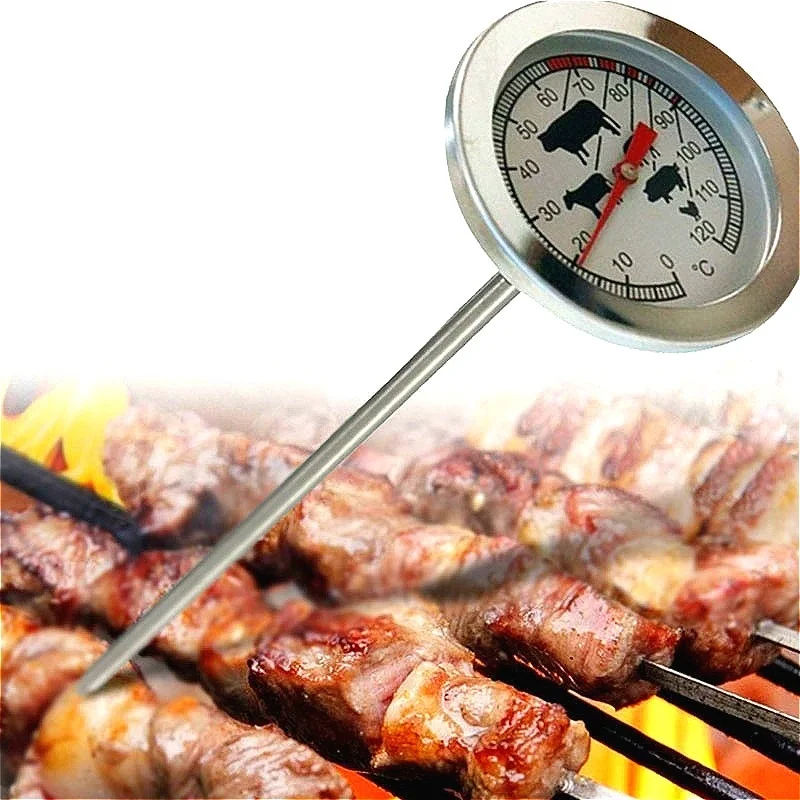 Stainless Steel Pocket Probe Thermometer Gauge For BBQ Meat Food Kitchen Cooking