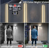 Caméra de surveillance solaire multi-lentilles 4G, vision nocturne couleur, sans fil, avec accessoires de montage complets pour villa, cour, usine 2
