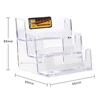1 Pcs Desktop Business Card Holder Multi-layer Plastic Transparent Desk Shelf Box Storage 3