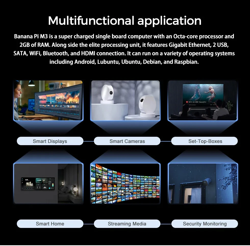 Banana Pi BPI-M3 Single Board Computer Allwinner A83T Octa-core Processor Mother