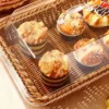 1PC Imitation Rattan Woven Basket with Acrylic Lid Transparent Vegetable Bread Serving Food Bread Basket 3 Colors and 3 Sizes 3