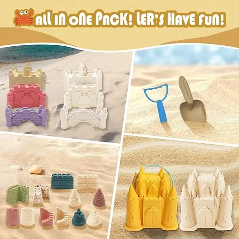 Baby Castle Beach Toy Set Large Outdoor Seaside Kindergarten Sand Pool Mold Kids Water Play Sand Tools Sea & Beach Sand Props 3