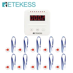 Retekess Caregiver Pager Wireless Nurse Call Alert System Screen Receiver Call Button For Disabled Nursing Home Elderly Hospital