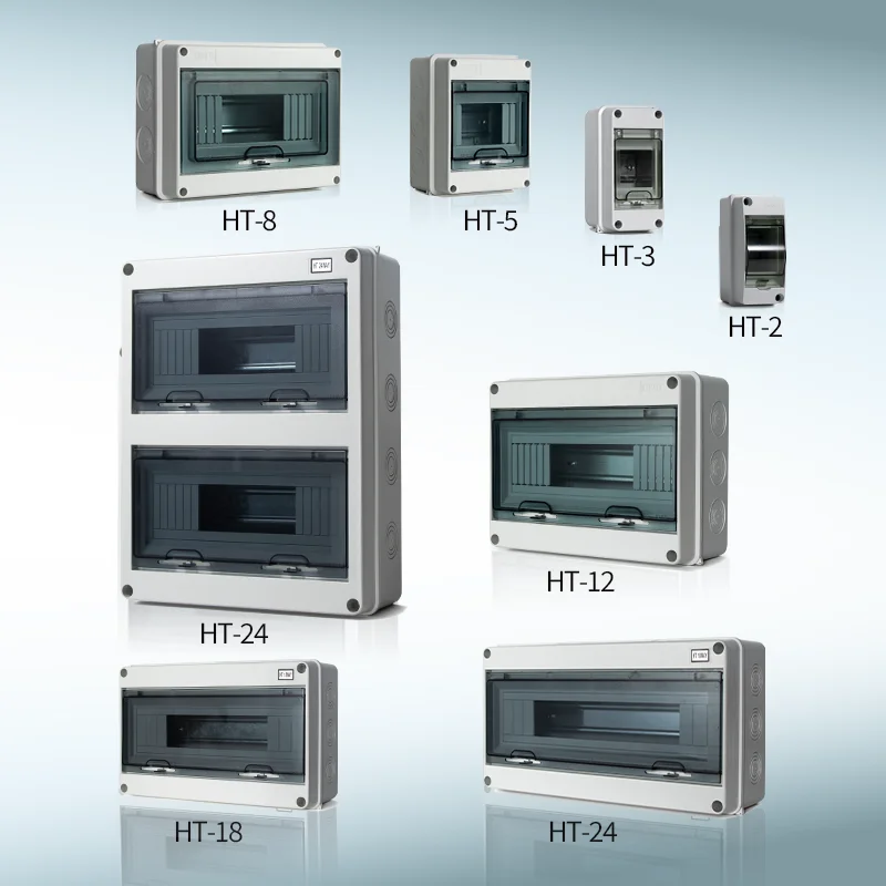 Waterproof Distribution DC Breaker Box IP65 2/3/5/8/12/15/18/24WAY PC /ABS Plastic Outdoor Electrical MCB Solar Junction Box