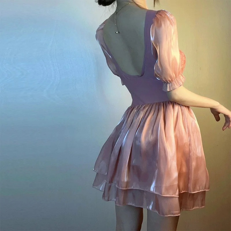 2023 New Summer Sweet Lace Jacquard Small Breast Gather High Waist Cover Belly Conservative Flat Angle Skirt One-piece Swimsuit