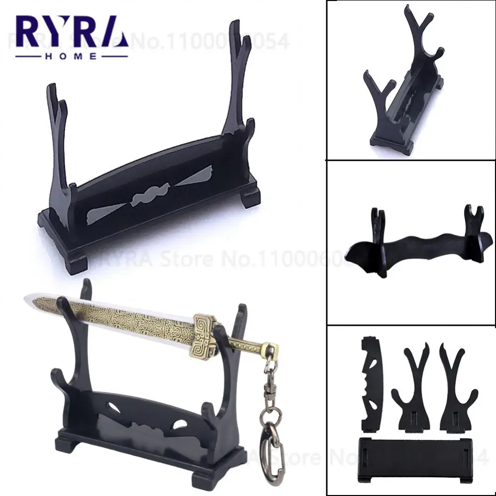 2TiersSwordKnifeDisplayStandBracketRackJapaneseKatanaHolder