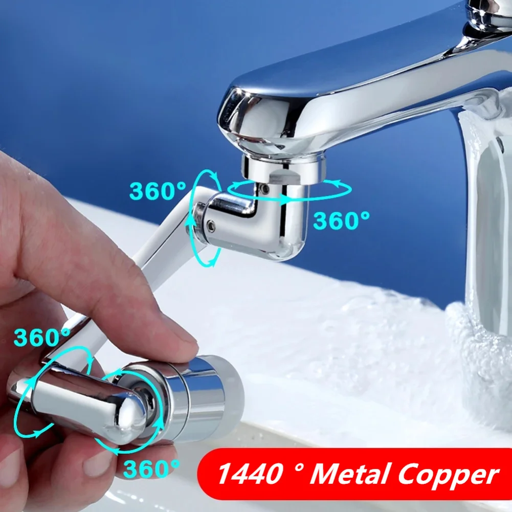 New Metal Copper 1440° Rotate Universal Faucet Aerator Extender Splash Filter Faucets Bubbler Nozzle 1080° 360° Sprayer Kitchen