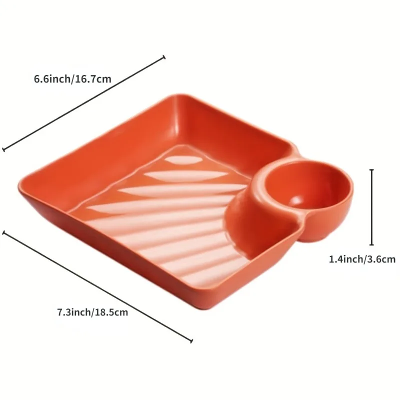 4pcs Durable Plastic Serving Platter Set Multipurpose Snack Tray with Dip Holder Ideal for Appetizers Sushi Eid Celebrations plastic serving tray appetizer plates
