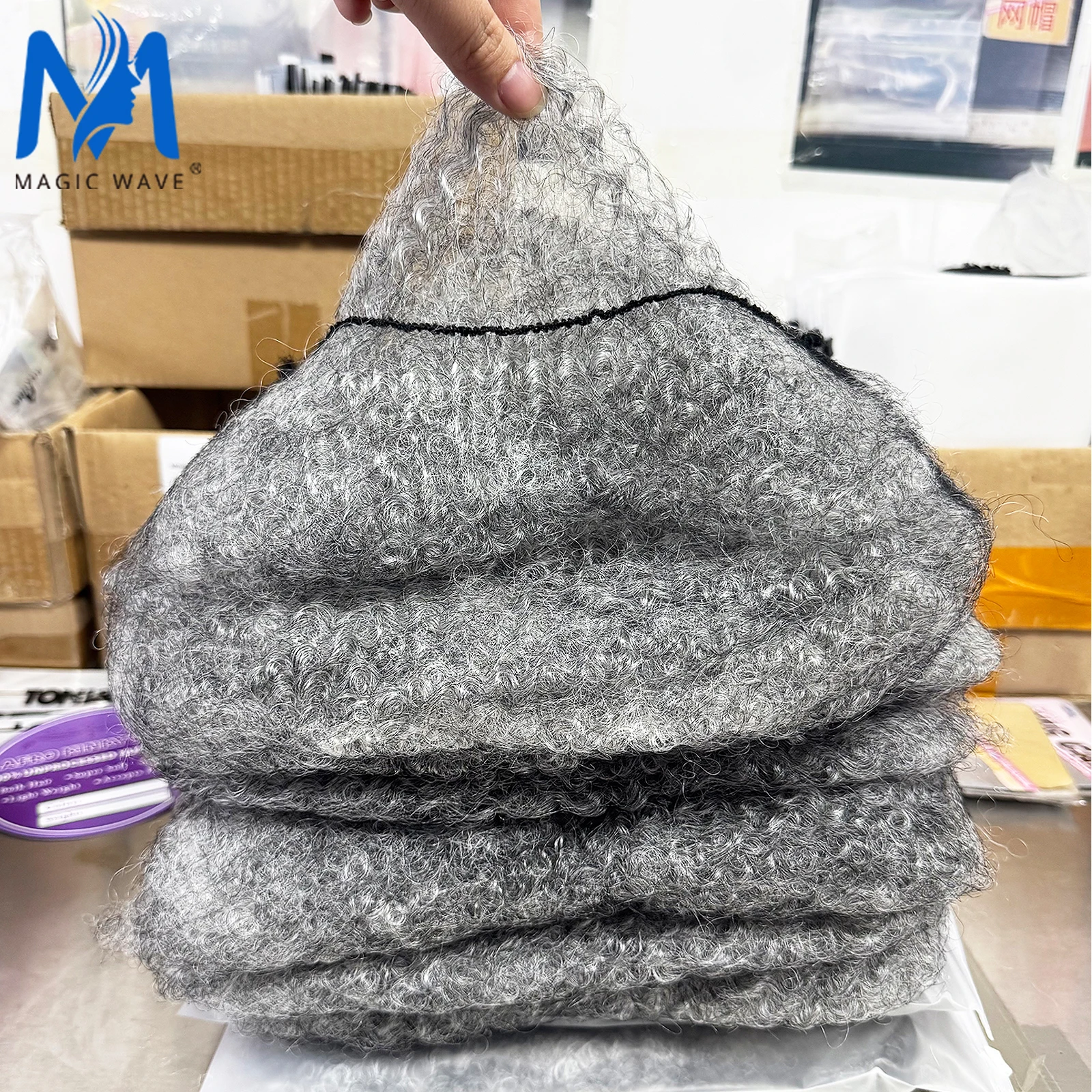 20inch 50gram/pack Grey Afro Kinky Human Hair Bulk Micro Twist Braiding QVR Afro Kinky Human Hair Bulk Dreadlock Loks Extensions 1