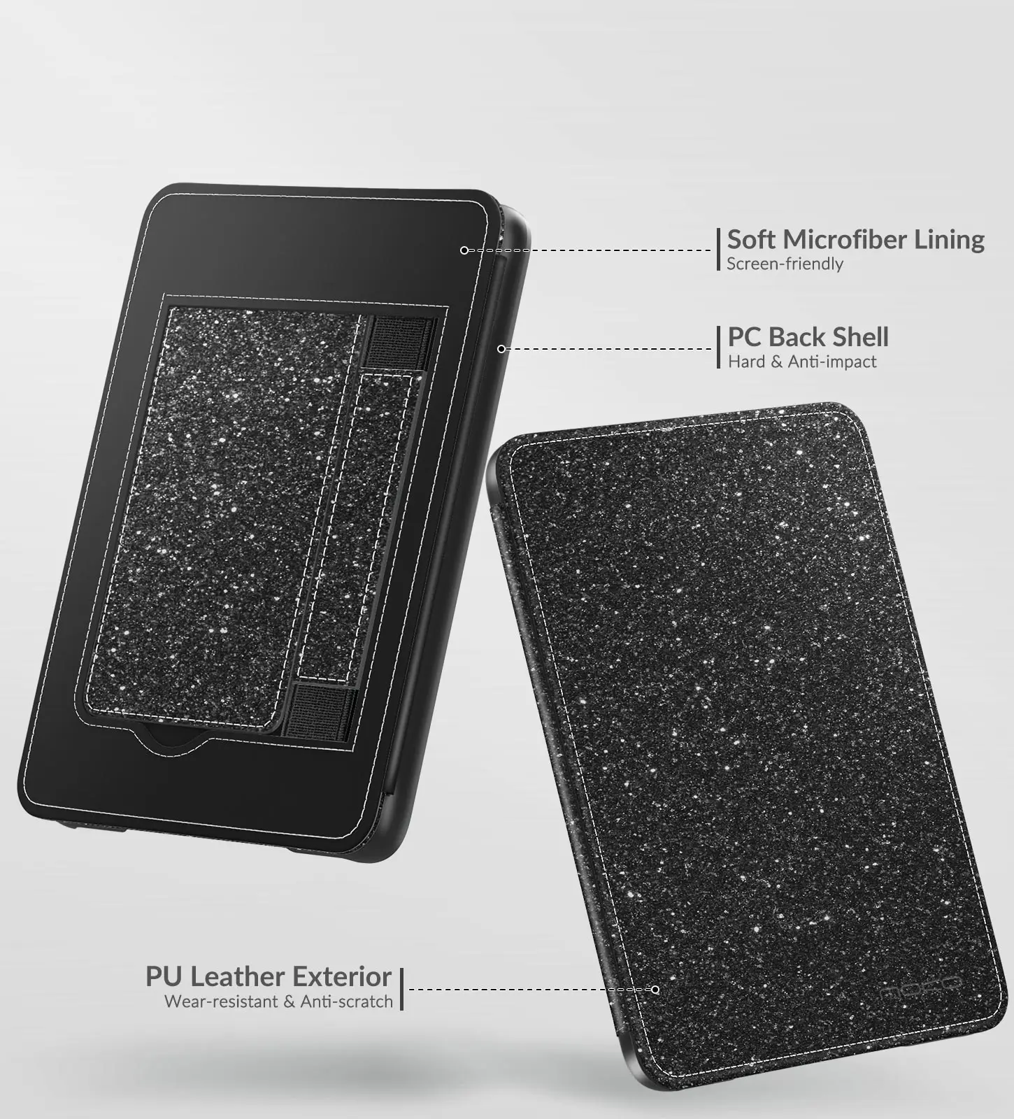 Premium PU Leather Kindle Case - Lightweight Cover with Stand & Hand Strap, Auto Wake/Sleep Function