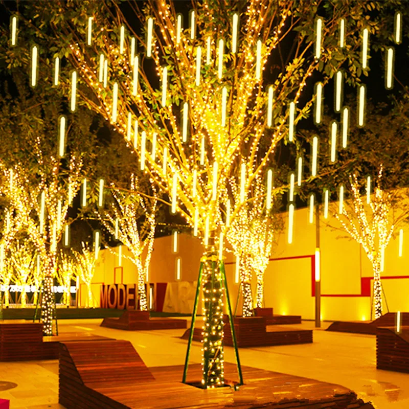 

Solar Meteor Shower LED String Fairy Lights Garland Christmas Tree Decorations Outdoor Wedding Garden New Year Street Light 2024