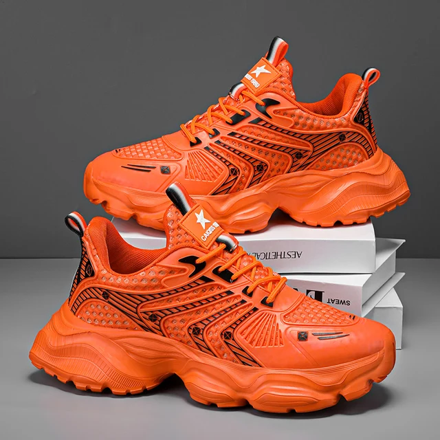 Men's Outdoor Running Sneakers - Comfortable and Breathable Design, Fashionable Lace-Up Sports Style, Versatile and Trendy