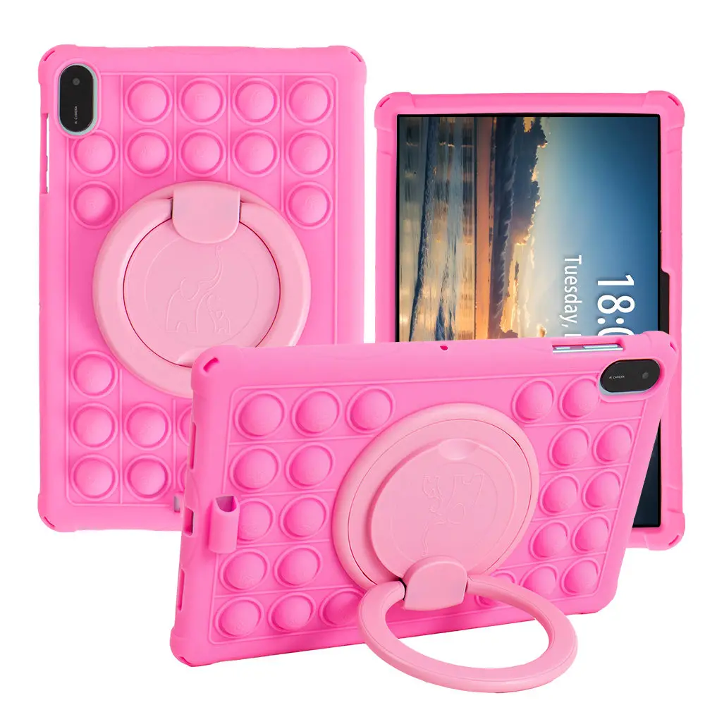 Bubble Pop Rotating Soft Silicone Case - Kids Safe Tablet Stand Cover