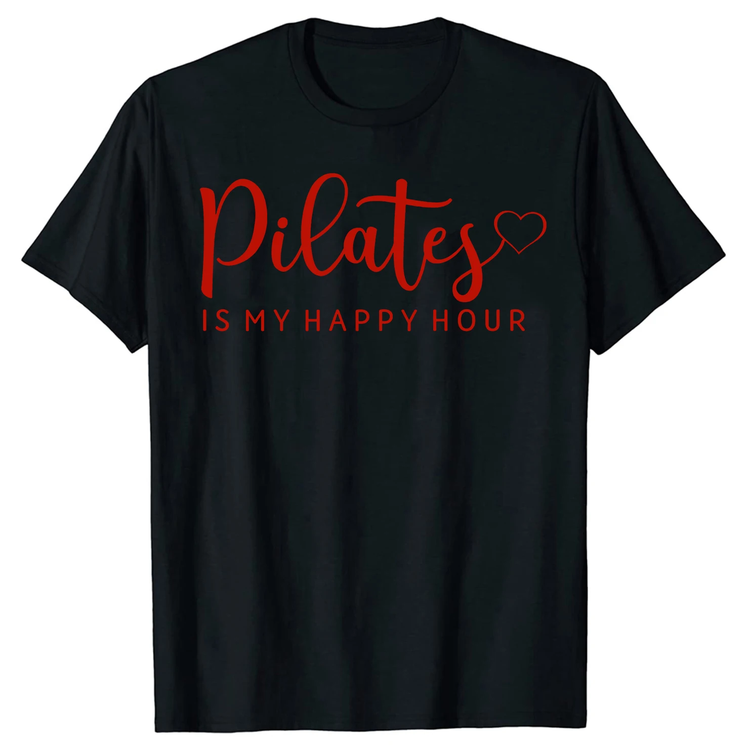 Lustiges Pilates Yoga Workout Herz 100% Baumwolle T-Shirts Herren Mode Print T-Shirt Locker Übergroß Streetwear Hip Hop Unisex T-Shirt