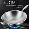 316 Stainless Steel Pot Uncoated Round Bottom Wok Concave Gas Stove Flat Bottom Induction Cooker Pot 3