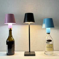 Rechargeable Touch Switch Led Lamp Head for Wine Bottle Table Decor Night Light for Bar Cafe Hotel Room Atmosphere Desk Light 1
