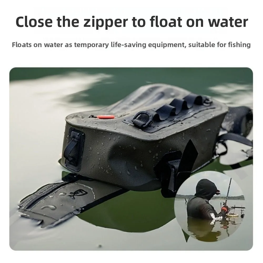 Double-layer TPU Lure Fishing Bags Waterproof Large Capacity Fishing Chest Bag Smooth and Flat Crossbody Fishing Tackle Pack