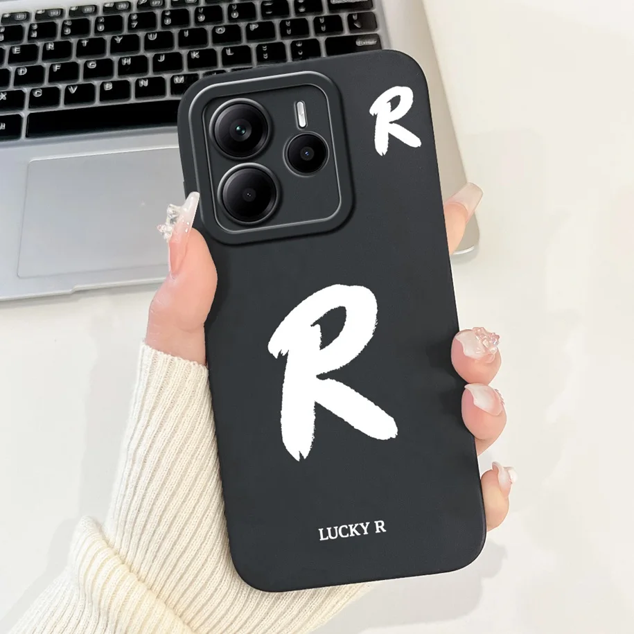 Cute Letters Soft Silicone Phone Case - Global Cover for Xiaomi Redmi Note 14 2025