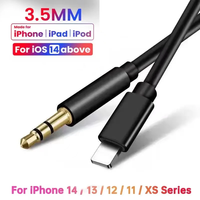Ligntning-Cable auxiliar Jack de 3,5mm para altavoz de coche, adaptador de  auriculares para iPhone 14, 13, 12, 11 Pro, Cable divisor de Audio para iOS  14 o superior - AliExpress
