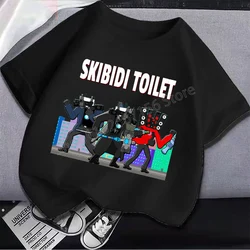 Skibidi Toilet Kids T-shirt  Cartoon Anime Figures Cameraman TV Audio Man Tops Short Sleeves Round Neck Boys Girls Boutique Tees