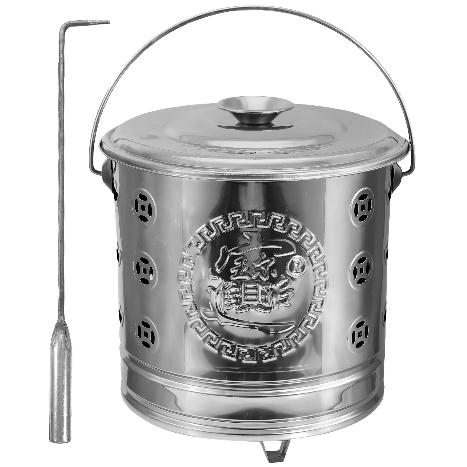 

Stainless Steel Incinerator Bucket Metal Fire Garden Furnace Portable Pits Compost Bin Outdoor