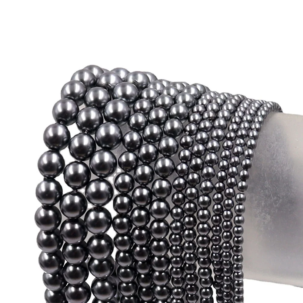 Natural stone beads Natural Stone Hematite Round Beads 6-10mm Non Magnetic Black Gallstone Beads Jewelry DIY Accessories