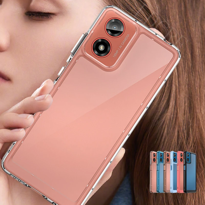 Per Moto G24 Custodia Cover Motorola Moto G24 Capas Antiurto Armatura Paraurti Posteriore Colore Trasparente Trasparente Per Fundas Moto G24 G 24