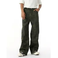 Pantalon de Camouflage à motif multicolore pour hommes, quatre saisons, populaire, basique, polyvalent, lavage droit, pantalon de Cowboy décontracté, 2025 3