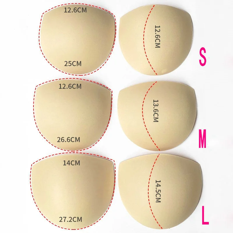 New 13mm White Push-up Semicircle Bra Pad Wedding Dress Swimsuit Bikini DIY  Repair Handmade Bra Accessories Semicircle Cup Pads