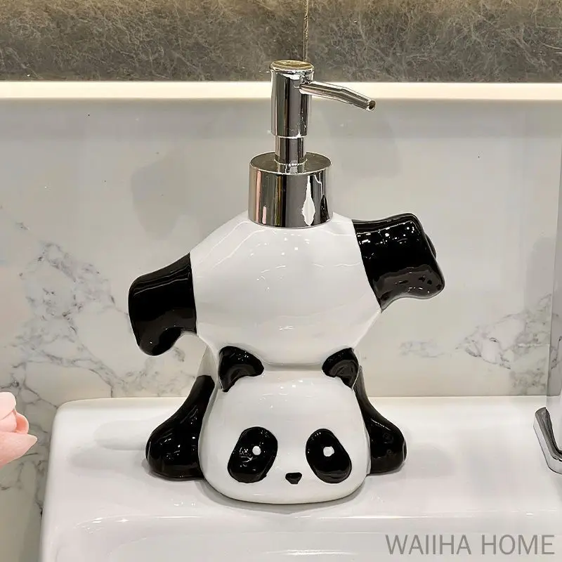 Creative Children Panda Ceramic Soap Dispenser Panda Shape Soap Dish Bathroom Decoration Accessories Shampoo Bottle Girls Gift soap dispenser shampoo dispenser soap dispenser bottle foaming soap dispenser
