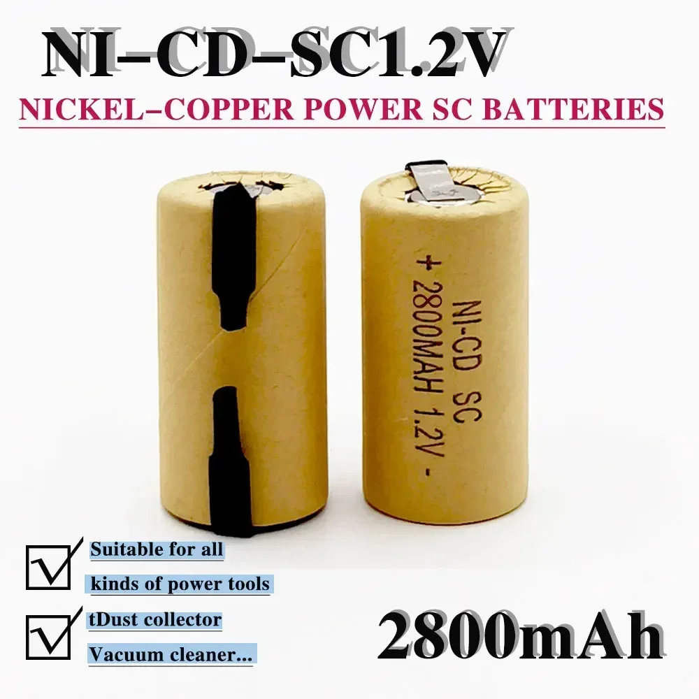 SC Batteries 2-20pcs Screwdriver Electric Drill 1.2V 2200mAh/2800mAh SubC Ni-Cd Rechargeable Battey power tool battery